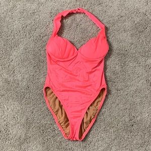 Coral one piece swimsuit
